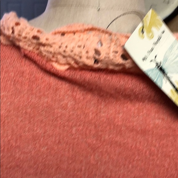 Free People light weight coral sweater sz Large - Picture 3 of 8